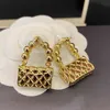 Temperament Brand Jewelry Bag Modeling Earrings Women Lnlaid Pearl Golden Luxury Dance Party Fashion Trend Grace 2022