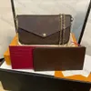 Bagaux d'épaule des étuis à femmes de qualité supérieure Luxurys avec marque Pochette Felicie Chain de portefeuille crossbodybags sac à main