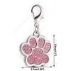 Belles étiquettes de chien personnalisées gravées pour chien, identification d'animal de compagnie, nom, pendentif, accessoires pour animaux de compagnie, patte scintillante, étiquette de collier de chien personnalisée DAW48