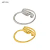 ANDYWEN 925 Sterling Silver Big Circle Charm Anello ridimensionabile Moda regolabile Wedding Fine Jewelry Gift Slime Design 210608