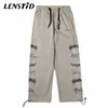 Lenstid män hip hop lightning tryckta baggiga joggare byxor hajuku streetwear sweatpants casual sommar harem spår byxor 210723