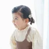 İlkbahar / Yaz Kızların Yumuşak Tüm-Maç Gömlek ile Çocuk Çiçekli Kabarık Kol En Moda Giysileri 210515