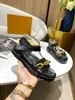 2021 new ladies fashion slippers luxury design sandal slippers calfskin embossed + screen printing size 35-42