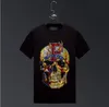 Hotdrill Cool Strass anime Skull T-Shirt Uomo Manica corta Summer Top T Shirt Moda maschile tshirt 02