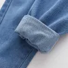 Pantaloni elastici per bambini Primavera Autunno Abbigliamento per bambini Bambini Tasca grande Demi Pantaloni lunghi Casual Jeans dritti per ragazzi 210701