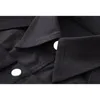 Gothique noir bouton chemise robes femmes Style Punk col rabattu à manches courtes Mini taille haute poches ceinture dame 210515