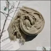 Avvolge Cappelli, Sciarpe Guanti Moda AessoriesStile giapponese Caldo Morbido Cotone freddo giapponese Nappa Sciarpa increspata Sciarpe da uomo Drop Delivery 2