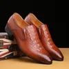 Grande taille mode hommes affaires chaussures habillées formelles mocassins mariage cuir Oxfords bout pointu chaussure