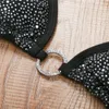 Sexy Halter Strap Black/White Micro Thong String Shiny Bikini With Swimsuit Women Swimwear Beach Wear Bath Suit 210722