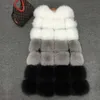 Faux Fur Vest Coat Vinter Ärmlös Jacka Kvinnor Fake Patchwork Färg Tjock Outwear Kvinna 210928