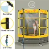 55-Zoll-Trampoline mit Sicherheitsgehäuse Net Outdoor-Innen-Trampolin für Kinder mit Wasser Sprinkler Max 100lbs Home Entertainment USA A25