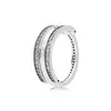 Solitaire Ring för kvinnor 925 Silver Plated Series Diamond Stacked Lover Ringar DIY Simple Smycken med Pandora White Box