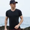 Fredd Marshall Brand Men's T-Shirts Fashion Summer Cotton Solid Color V Neck Short Sleeve T Shirts Male Casual Tops 005 210527