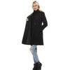 Women's Wool & Blends 2021 Coats Women Winter Solid Swing Plus Velvet Overcoat Girls Double Breasted Pea Long Sleeved Slim Coat Size