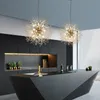 Romantyczny Dandelion Żyrandol Modern Art Decor G9 LED Wisiorek Lampa Jadalnia Hotel Kryty Luksusowy Crystal Lighting Round 8 9 12 16 świateł