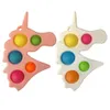 Portachiavi a bolle sensoriali antistress per bambini Giocattoli Push per Portachiavi semplice Spremere il dito Portachiavi divertente Unicorno a forma di fiore Bolle Board hH32HKF15020332