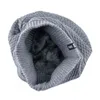 Unisexは男性用暖かい冬の帽子を保ちます。男性ニットウール豆カジュアルボンネット二重層ゴロロプラスベルベットキャップ女性ヒップホップキャップY21111