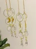 Nyckelringar Celestial Moon Sun Catcher Crystal Rainbow Maker Window Diy Home Boho Room Wall Car Decor Chandelier Prisms Witchy Catch244B