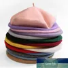 フレンチスタイルのソリッドカジュアルヴィンテージの女性の帽子ベレー帽のプレーンキャップ少女のウールの暖かい冬のベリー帽子ビーニー帽子フェムムアルデルトキャップ工場価格専門のデザイン品質最新
