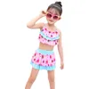 Split twee stukken baby meisjes badpakken meisje badpak kinderen bikini set kinderen badmode kostuums met rok