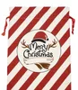 39style lona Santa Sacos Sacos de Presente de Natal Saco de cordão com renas Santas Claus Sack Saco Xmas Presentes Decorações por mar
