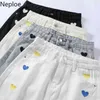 NEPLOE High Waist Ołówek Dżinsowe Spódnice Kobiety Moda Mini Spódnica Mini Spódnica Kieszenie Heart Haft Przycisk Dżinsy Faldas Mujer 210422