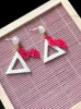 Dangle kroonluchter handgemaakte Griekse vrouwenclub eenvoudige mode driehoek letter hanger charme parel oorbellen dame Jewelry202i