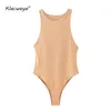 Kvinnor Summer Beach Style Sleeveless O Neck Sexig bodysuit Kvinna Rompers Casual Fashion Playsuit Body Chic Cloth 210521