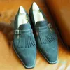 2021 Men`s Tassels Shoe Spring Autumn Suede Tessel Side Buckle Dress Shoes Men Loafers for Men HG331