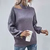 Pullover asimmetrico autunno e inverno maglione pigro con spalle larghe 210508