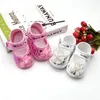 Första vandrare våren Autumnbaby Girl Gallow Hook Loop Floral Printed Cotton Shoes Born Soft Sole Casual Toddler 0-18m