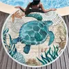 Couverture de mer confortable et douce pour la serviette en microfibre imprimé de la baignoire ronde de la baignoire de polyester serviettes de plage châle coussin de coussin Tassel 150cm wll762