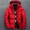 Vinter Varm Män Jacka Coat Casual Höst Stativ Krage Puffer Tjock Hat Vit Duck Parka Male Mäns Vinter Down Jacka med Hood 210819