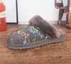 Классические женщины тапочки австралийские снежные ботинки корова замшевые кожаные водонепроницаемые зимние обувь сохраняют теплые туфли кожаные сапоги черный розовый EUR35-42