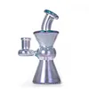 Brillantemente azul Mini Glass Bong Hookahs 7.5 pulgadas Dab Oil Rigs Tubería de agua embriagadora con 14 mm Cuarzo Banger