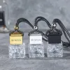 Cube Hollow Black Gold Silver Car Perfume Bottle Hanging Air Freshener Fragrance Diffuser Bottles For Essential Oils