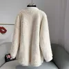 Women's Fur & Faux Unique Temperament Of Qiu Dong Han Edition V-neck Commuter Splicing Mink Long Show Thin White Factory Direct Sale