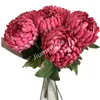 装飾的な花の花輪5pcs人工パイナップルchrysanthemumフラワーシミュレーションシルクchrysanthemums branch for wedding cent437787