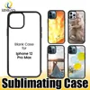 Étuis de sublimation 2D vierges TPU PC bricolage impression coque de téléphone avec Inserts en aluminium pour iPhone 15 14 13 12 11 Pro Max XR 8 Plus izeso