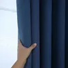 Tissu de chambre de style nordique épais de rideau pour le rideau de chambre à coucher pour salon fenêtre bleus de luxe Drapé 211203