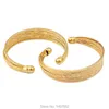 Novos Pulseiras de Ouro Vintage para Homens Mulheres Gold Cor Bangle Africano Argélia Casamento Moda Jóias Q0717