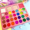 Sparkle Shine Maquillaje Unicornio Paleta de sombra de ojos, 32 Sombras Coloridas Sombra de ojos Pallet, Shimmer All Matte Smooth Powder Eyeshadow Findeable Long During Impermeable