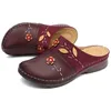 Mulheres entupimentos Sandálias Senhoras Conforto Fechado Toe Cunhas Plataforma Sapatos Flor Slipper FS99 210928