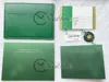 V4 Green No Boxes Scheda di garanzia Rollie su misura con corona anti-falsificazione e regalo con etichetta fluorescente Stesso tag seriale Set manuale Super Edition Swisstime