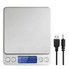 latest USB powered kitchen scale 500g 0.01g Stainless Steel Precision Jewelry Weighing balance Electronic Food Scale 210927