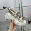Fashion- all-match casual sandals women diamond glitter gemstone buckle thick-soled Roman shoes