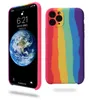 Suitable for iPhone 13 pro max Rainbow Liquid Silicone Phone Cases iphone13 iphone12 XS 6/7/8P Creative Cover