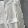 Mid Length High Waist Slim White Ribbon Stitching Mångsidig A-Line Kjol för Kvinnor Vår och Summer GX1077 210421