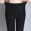 Winter Thicken Warm Women's Leggings Skinny Wool Long Pant Chic Velvet Black Female Trousers Plus Size 210428