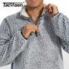 TACVASEN Men 1/4 Zip Sherpa Pullover Sweater Shirt Men Fuzzy Jackets Winter Frosty Fleece Sweater Casual Sherpa Sweater Coats Y0825